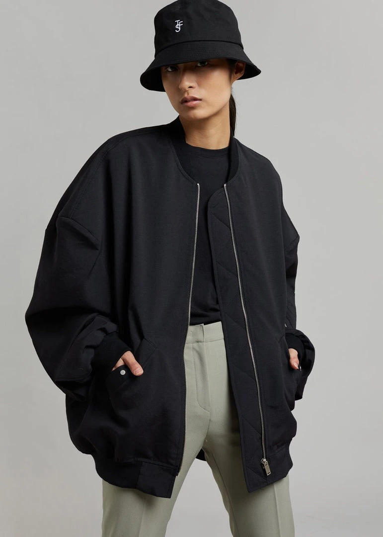 The Frankie Shop CLOTHING Lumi Bomber Jacket - Black 6 The Frankie Shop CLOTHING Lumi Bomber Jacket - Black