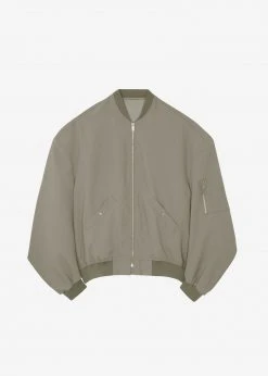 The Frankie Shop Lumi Bomber Jacket - Dark Olive 31 The Frankie Shop Lumi Bomber Jacket - Dark Olive