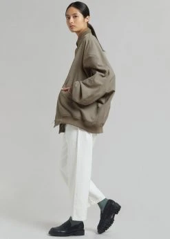 The Frankie Shop Lumi Bomber Jacket - Dark Olive