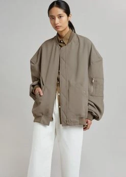 The Frankie Shop Lumi Bomber Jacket - Dark Olive 21 The Frankie Shop Lumi Bomber Jacket - Dark Olive