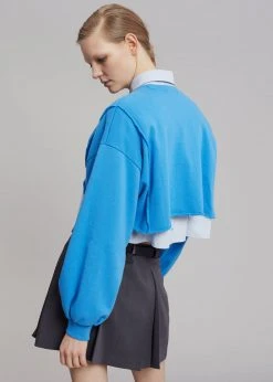 August CLOTHING Luz Cropped Sweatshirt - Blue