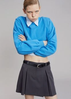 August CLOTHING Luz Cropped Sweatshirt - Blue