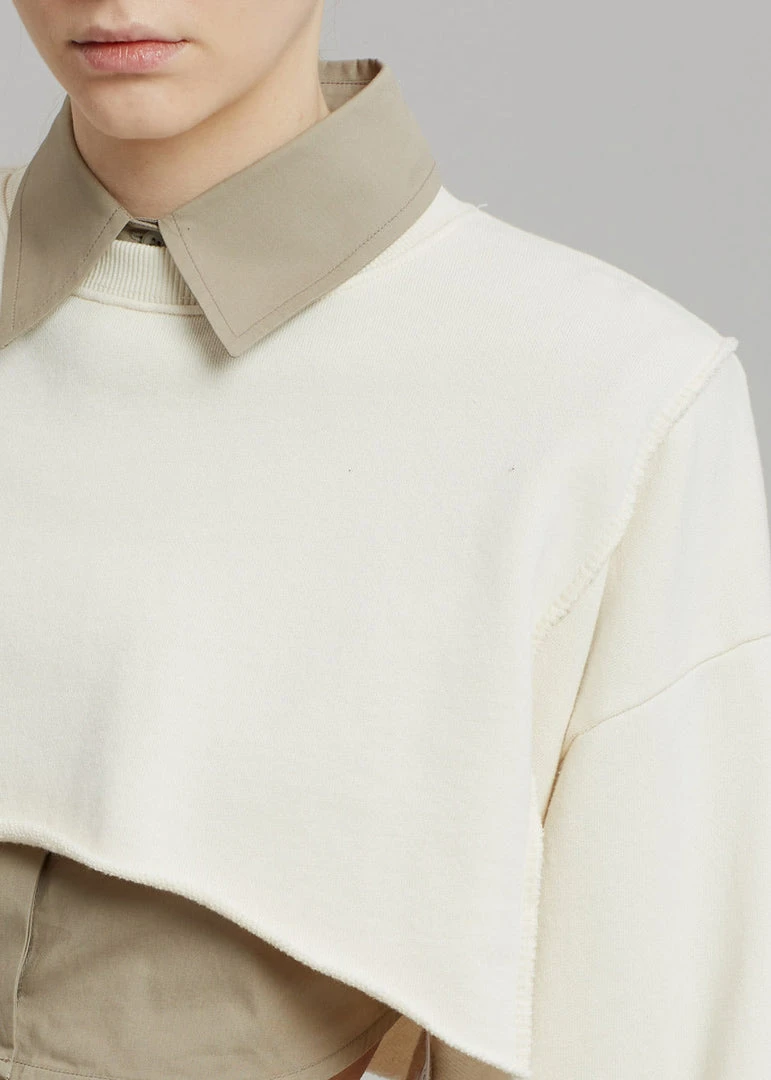 August CLOTHING Luz Cropped Sweatshirt - Cream 5 August CLOTHING Luz Cropped Sweatshirt - Cream