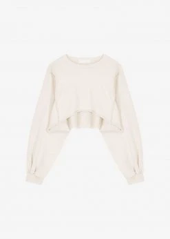 August CLOTHING Luz Cropped Sweatshirt - Cream 13 August CLOTHING Luz Cropped Sweatshirt - Cream