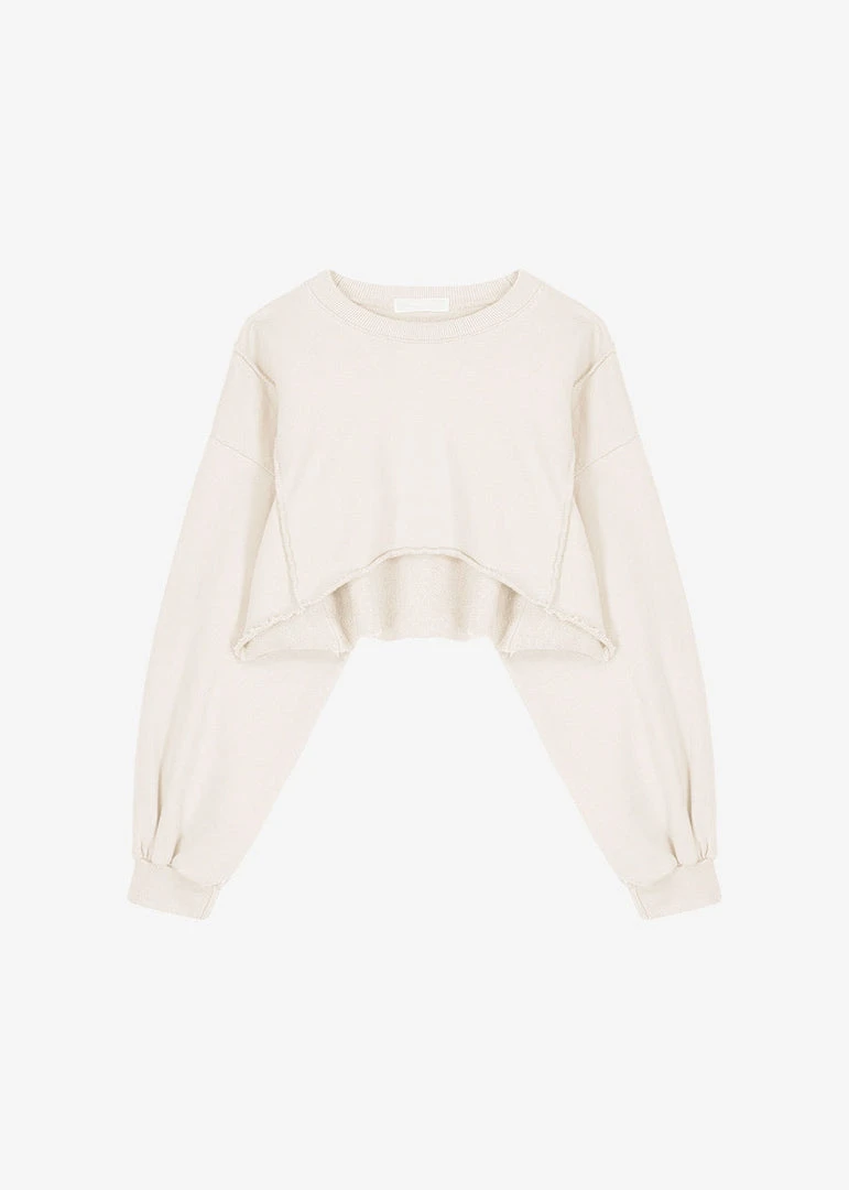 August CLOTHING Luz Cropped Sweatshirt - Cream 7 August CLOTHING Luz Cropped Sweatshirt - Cream