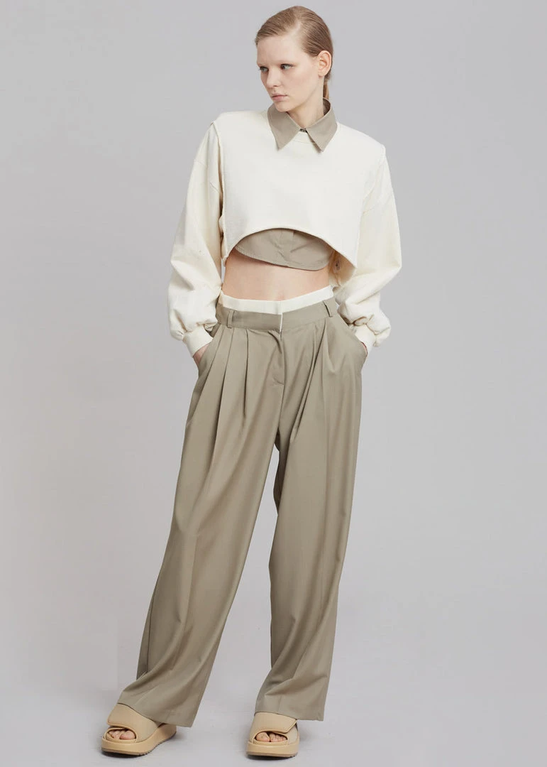 August CLOTHING Luz Cropped Sweatshirt - Cream 3 August CLOTHING Luz Cropped Sweatshirt - Cream