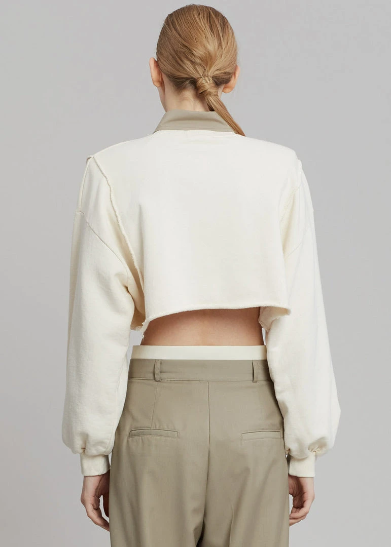August CLOTHING Luz Cropped Sweatshirt - Cream 6 August CLOTHING Luz Cropped Sweatshirt - Cream