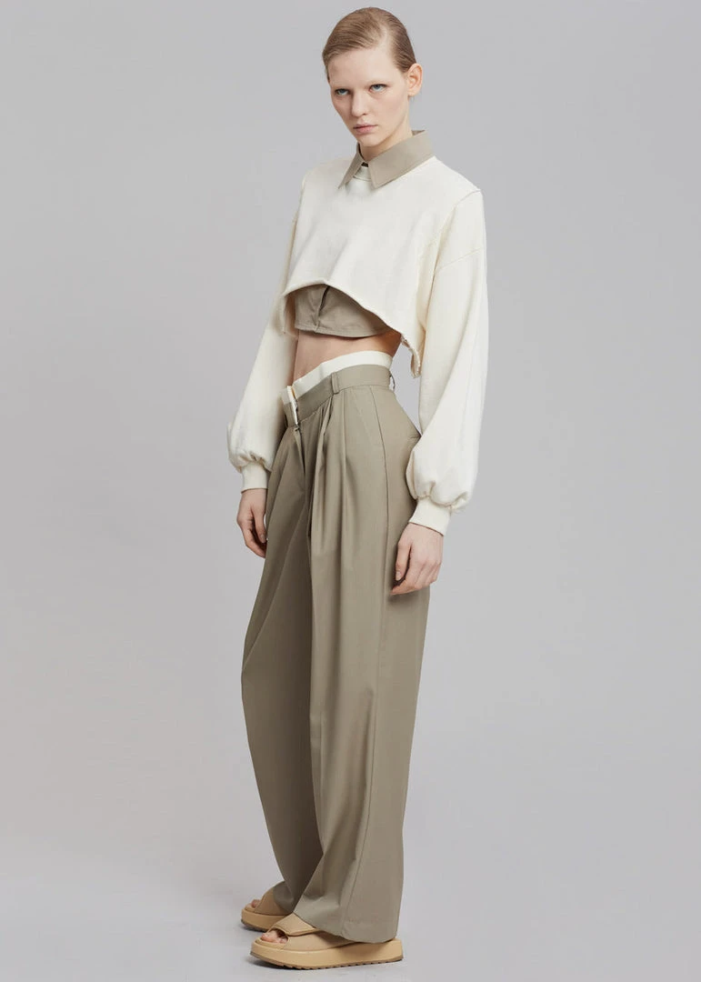 August CLOTHING Luz Cropped Sweatshirt - Cream 4 August CLOTHING Luz Cropped Sweatshirt - Cream