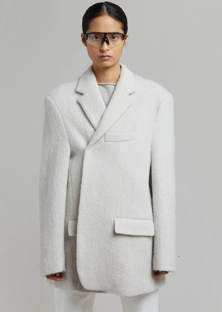 The Frankie Shop Mabel Fuzzy Oversized Blazer - Birch 10 The Frankie Shop Mabel Fuzzy Oversized Blazer - Birch