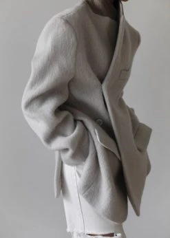 The Frankie Shop Mabel Fuzzy Oversized Blazer - Birch 14 The Frankie Shop Mabel Fuzzy Oversized Blazer - Birch