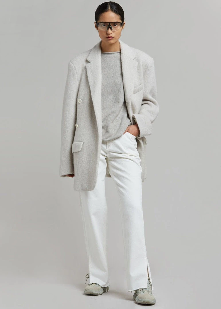 The Frankie Shop Mabel Fuzzy Oversized Blazer - Birch 5 The Frankie Shop Mabel Fuzzy Oversized Blazer - Birch