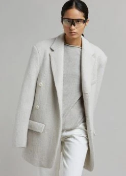The Frankie Shop Mabel Fuzzy Oversized Blazer - Birch 19 The Frankie Shop Mabel Fuzzy Oversized Blazer - Birch
