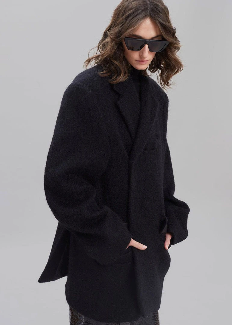 Paper Moon Mabel Fuzzy Oversized Blazer - Black 3 Paper Moon Mabel Fuzzy Oversized Blazer - Black