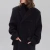 Paper Moon Mabel Fuzzy Oversized Blazer - Black