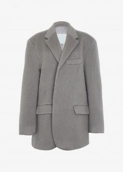 The Frankie Shop CLOTHING Mabel Fuzzy Oversized Blazer - Mink