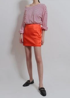 Agit CLOTHING Maddy Satin Mini Skirt - Red