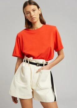 The Frankie Shop Mae Denim Shorts - Beige