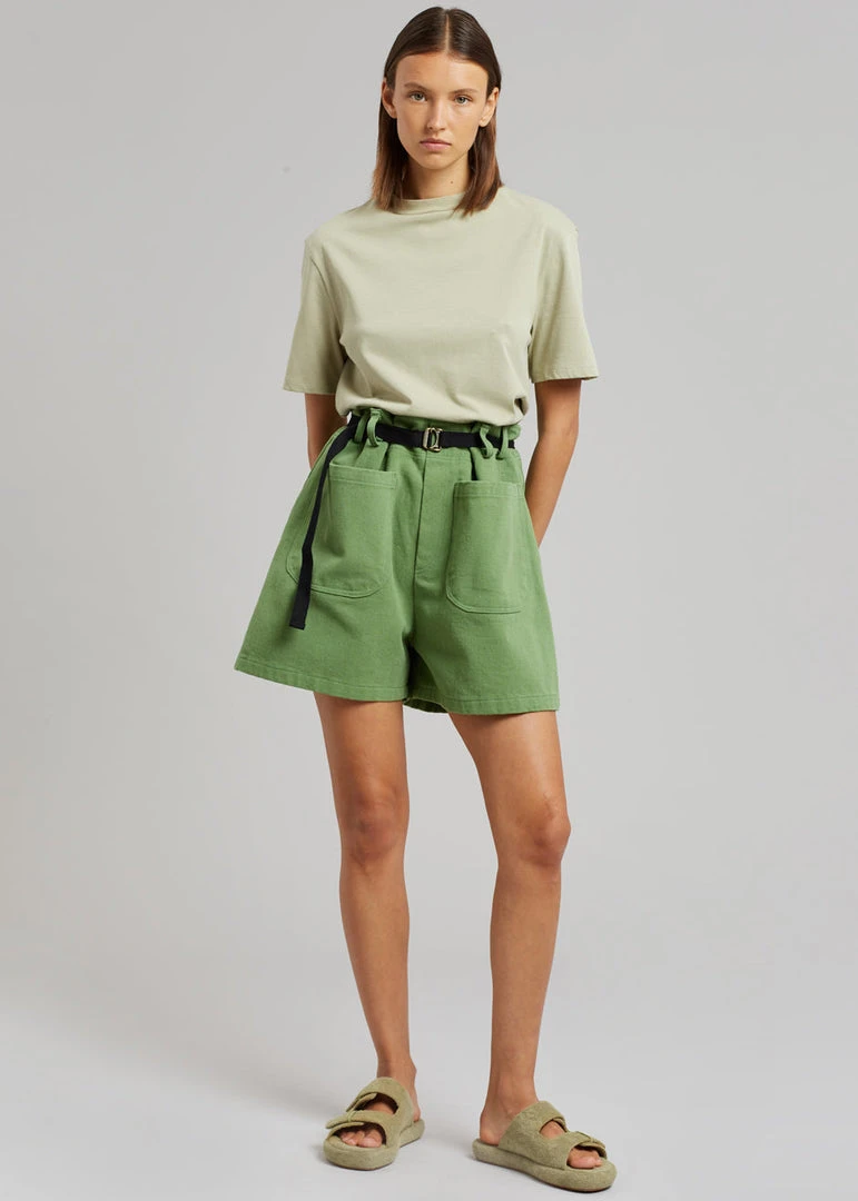 The Frankie Shop Mae Denim Shorts - Kelly Green 1 The Frankie Shop Mae Denim Shorts - Kelly Green