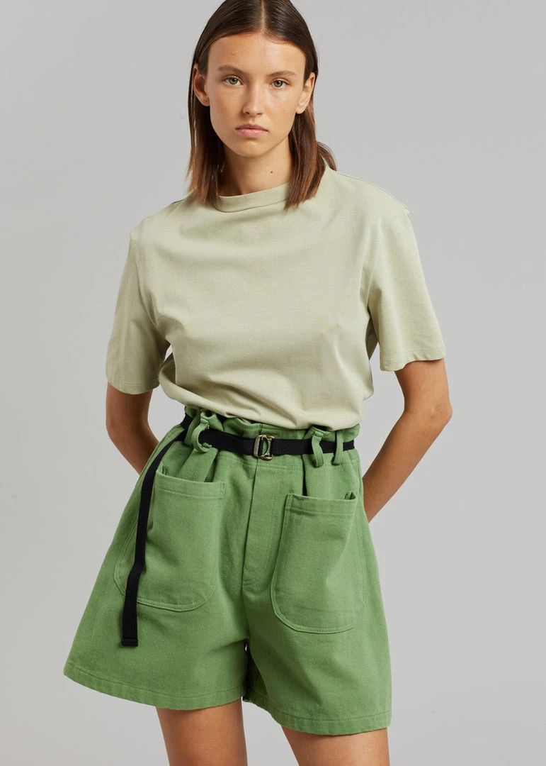 The Frankie Shop Mae Denim Shorts - Kelly Green 4 The Frankie Shop Mae Denim Shorts - Kelly Green