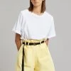 The Frankie Shop Mae Denim Shorts - Pale Yellow CLOTHING
