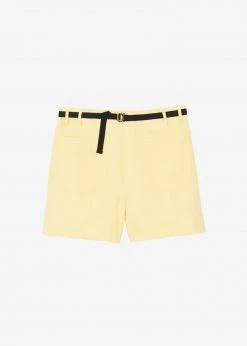 The Frankie Shop Mae Denim Shorts - Pale Yellow CLOTHING