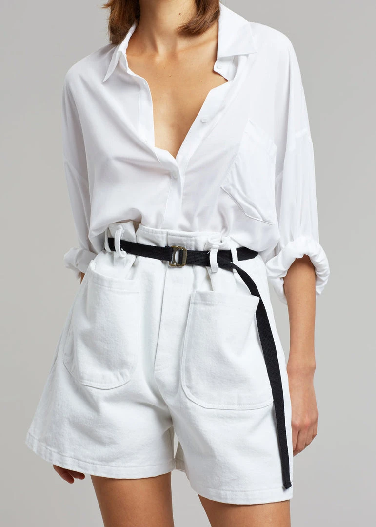 The Frankie Shop CLOTHING Mae Denim Shorts - White 7 The Frankie Shop CLOTHING Mae Denim Shorts - White