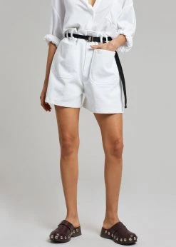 The Frankie Shop CLOTHING Mae Denim Shorts - White 14 The Frankie Shop CLOTHING Mae Denim Shorts - White