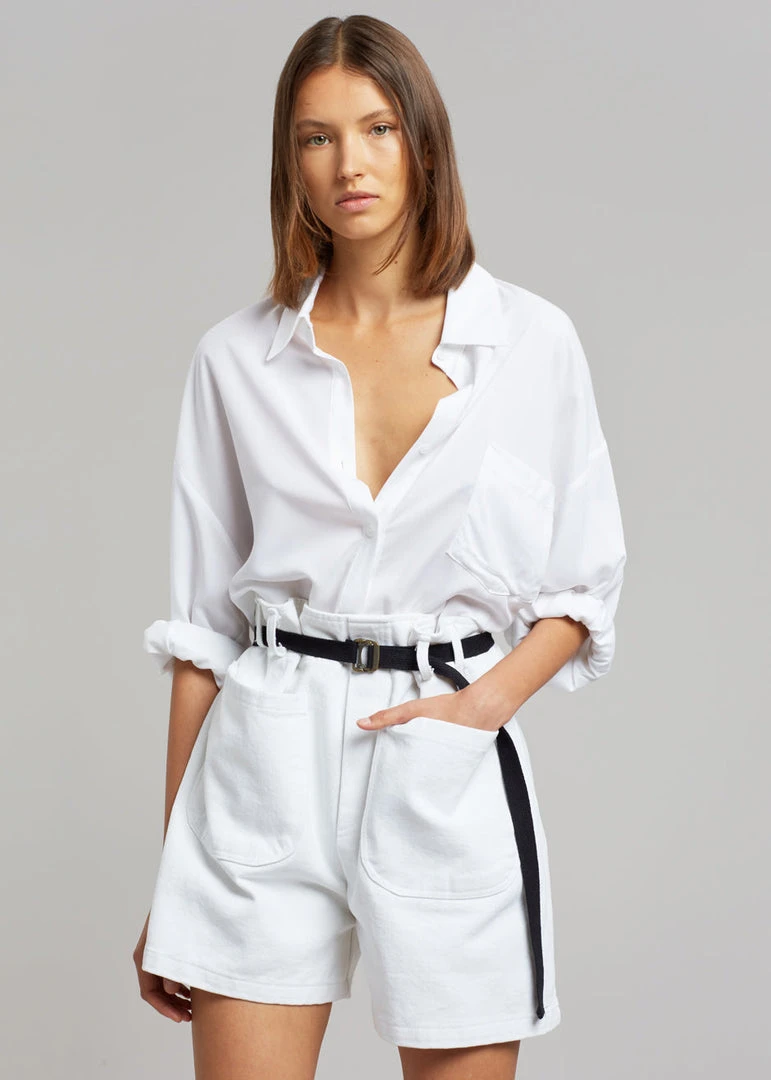 The Frankie Shop CLOTHING Mae Denim Shorts - White 4 The Frankie Shop CLOTHING Mae Denim Shorts - White