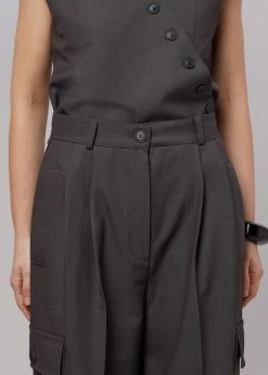 The Frankie Shop CLOTHING Maesa Cargo Pants - Charcoal