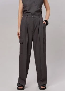 The Frankie Shop CLOTHING Maesa Cargo Pants - Charcoal