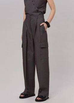 The Frankie Shop CLOTHING Maesa Cargo Pants - Charcoal