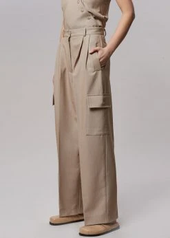The Frankie Shop Maesa Cargo Pants - Taupe Melange CLOTHING