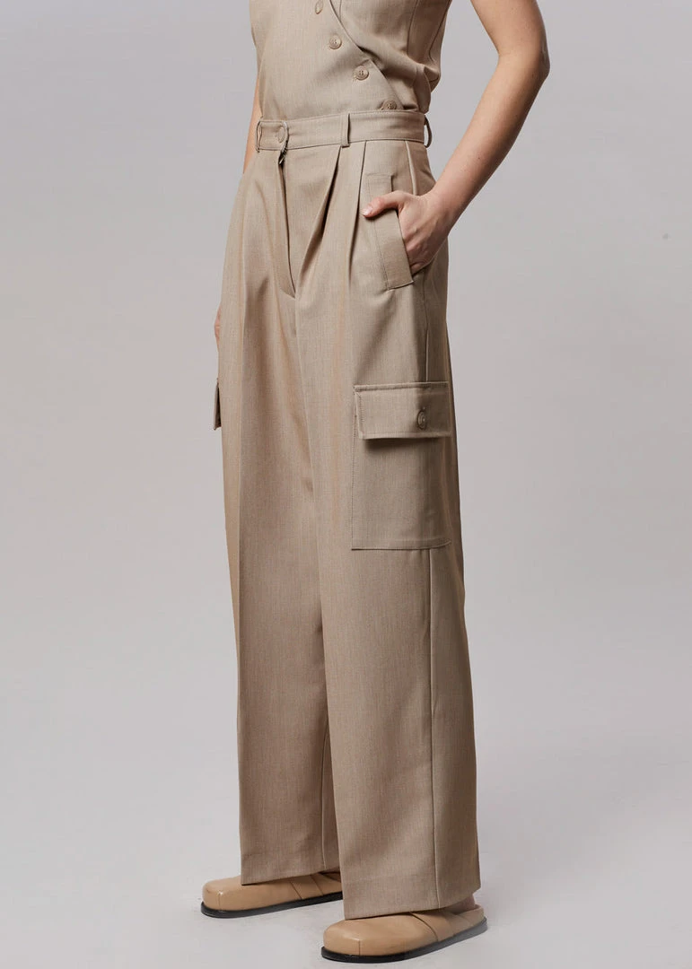 The Frankie Shop Maesa Cargo Pants - Taupe Melange CLOTHING 2 The Frankie Shop Maesa Cargo Pants - Taupe Melange CLOTHING