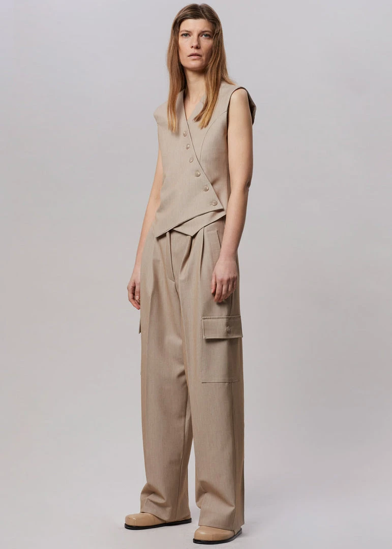 The Frankie Shop Maesa Cargo Pants - Taupe Melange CLOTHING 1 The Frankie Shop Maesa Cargo Pants - Taupe Melange CLOTHING