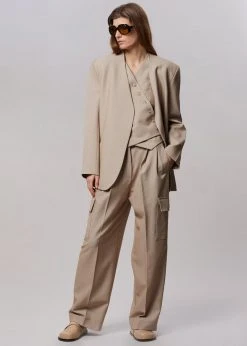 The Frankie Shop Maesa Cargo Pants - Taupe Melange CLOTHING 13 The Frankie Shop Maesa Cargo Pants - Taupe Melange CLOTHING