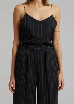 Le PPL CLOTHING Malo Pinstripe Pants - Black