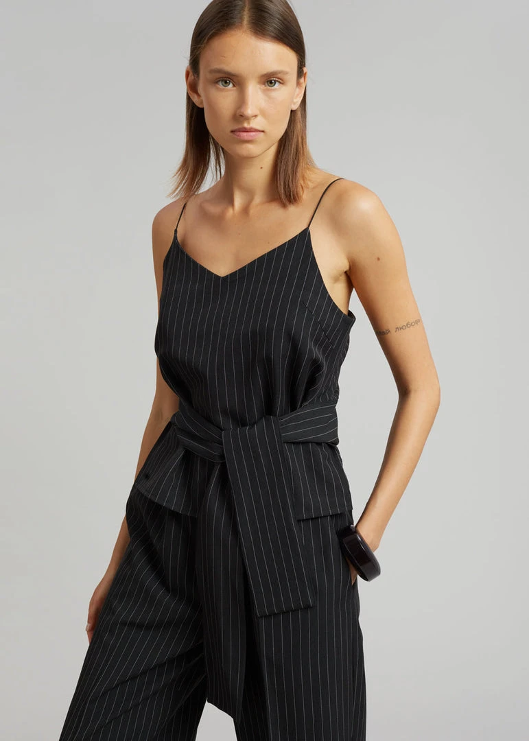 Le PPL Malo Pinstripe Top - Black 1 Le PPL Malo Pinstripe Top - Black