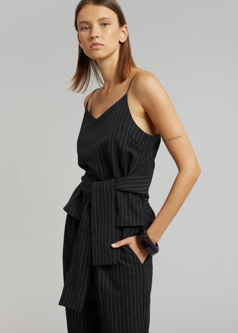 Le PPL Malo Pinstripe Top - Black 5 Le PPL Malo Pinstripe Top - Black