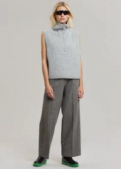 Mini Market CLOTHING Malou Zip Vest - Heather Grey 18 Mini Market CLOTHING Malou Zip Vest - Heather Grey