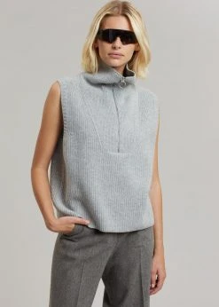 Mini Market CLOTHING Malou Zip Vest - Heather Grey 17 Mini Market CLOTHING Malou Zip Vest - Heather Grey
