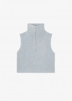 Mini Market CLOTHING Malou Zip Vest - Heather Grey 21 Mini Market CLOTHING Malou Zip Vest - Heather Grey