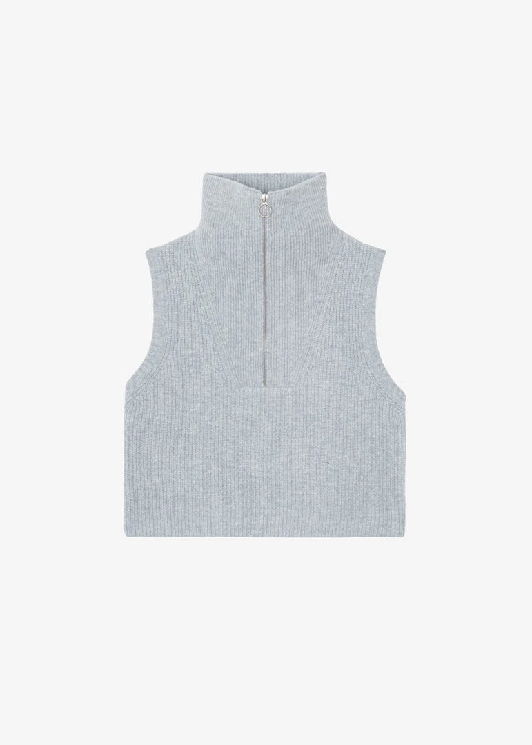 Mini Market CLOTHING Malou Zip Vest - Heather Grey 11 Mini Market CLOTHING Malou Zip Vest - Heather Grey