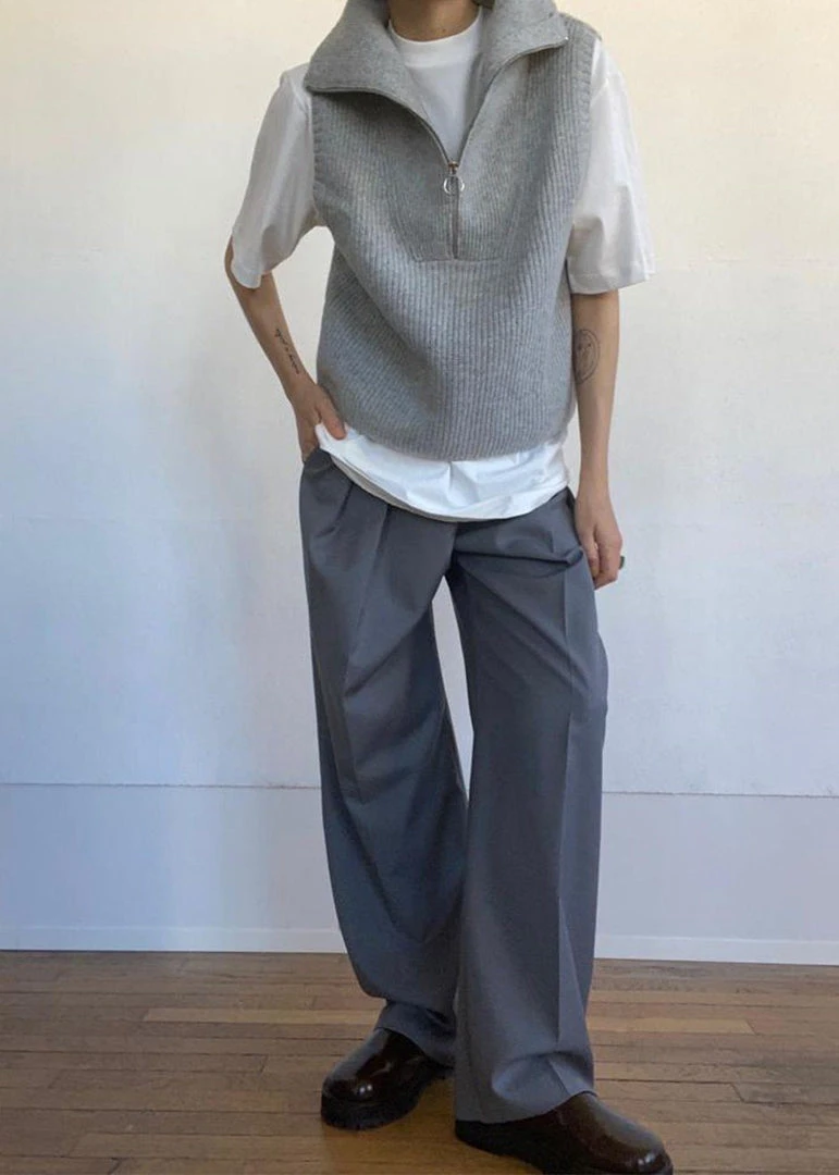 Mini Market CLOTHING Malou Zip Vest - Heather Grey 3 Mini Market CLOTHING Malou Zip Vest - Heather Grey