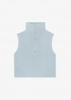 Mini Market CLOTHING Malou Zip Vest - Pale Blue