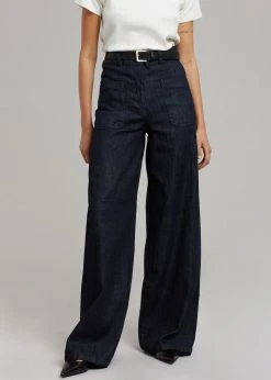 The Frankie Shop Mar High Waisted Denim Pant - Dark Indigo