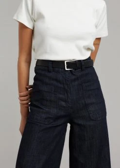 The Frankie Shop Mar High Waisted Denim Pant - Dark Indigo