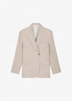 The Frankie Shop Maria Linen Blazer - Beige