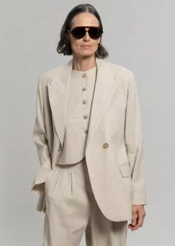 The Frankie Shop Maria Linen Blazer - Beige