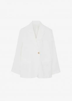 The Frankie Shop Maria Linen Blazer - White
