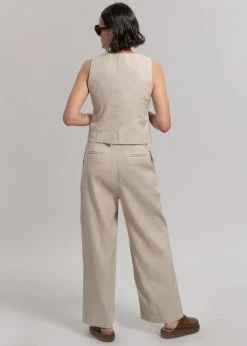The Frankie Shop CLOTHING Maria Linen Pants - Beige
